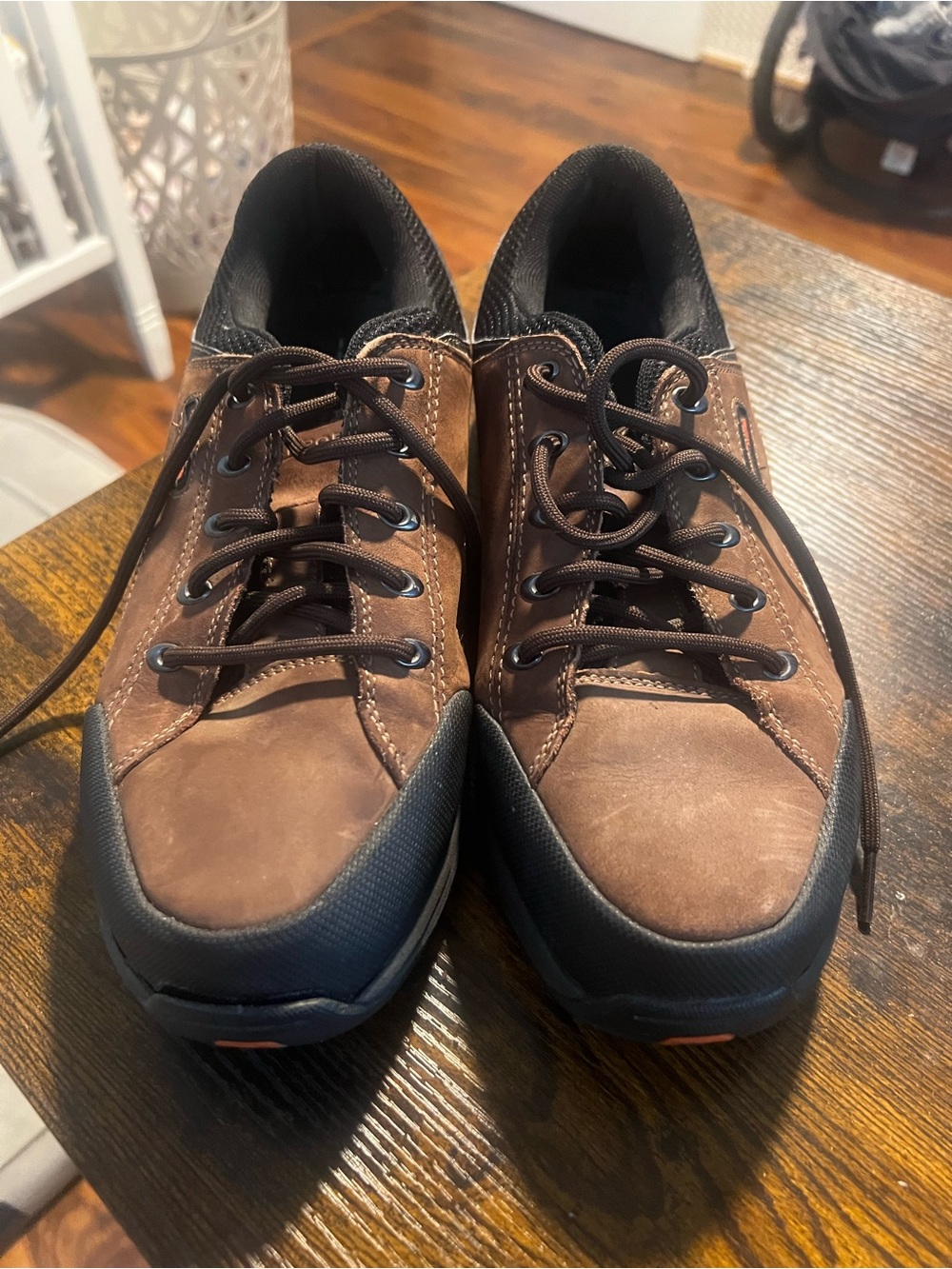 Rockport Brown and Black Leather Lace-Up Athletic Shoes